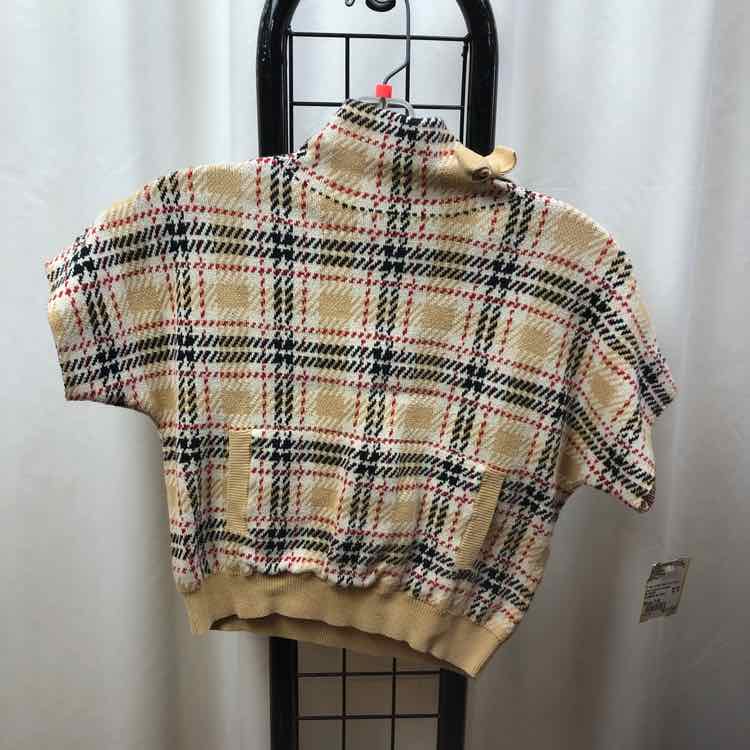 Hope & Henry Tan Plaid Child Size 7/8 Girl's Sweater