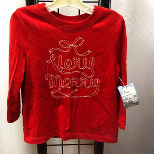 Cat & Jack Red Christmas Child Size 18 m Girl's Shirt