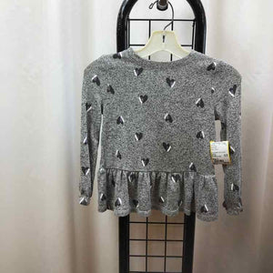 Cat & Jack Gray Hearts Child Size 3 Girl's Sweater