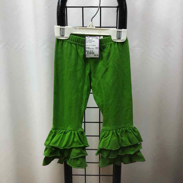 Adorable Essentials Green Solid Child Size 12 m Girl's Leggings