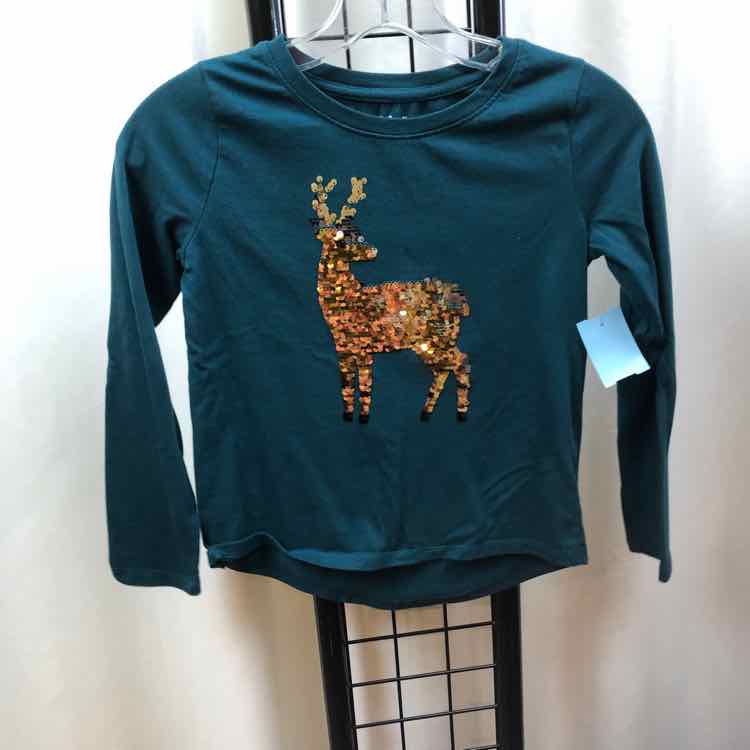 Cat & Jack Green Christmas Child Size 7/8 Girl's Shirt