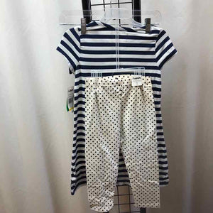 Flapdoodles Navy Stripe Child Size 7/8 Girl's Outfit