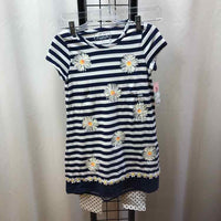 Flapdoodles Navy Stripe Child Size 7/8 Girl's Outfit
