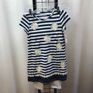 Flapdoodles Navy Stripe Child Size 7/8 Girl's Outfit
