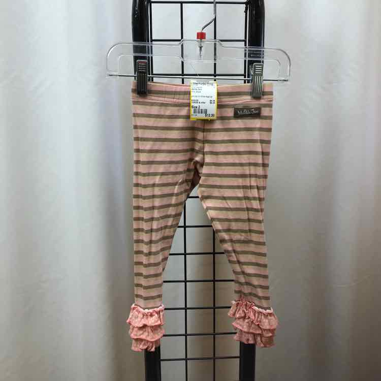 Matilda Jane Pink Stripe Child Size 2 Girl's Leggings
