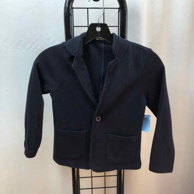 Mango kids Navy Solid Child Size 6/7 Boy's Jacket