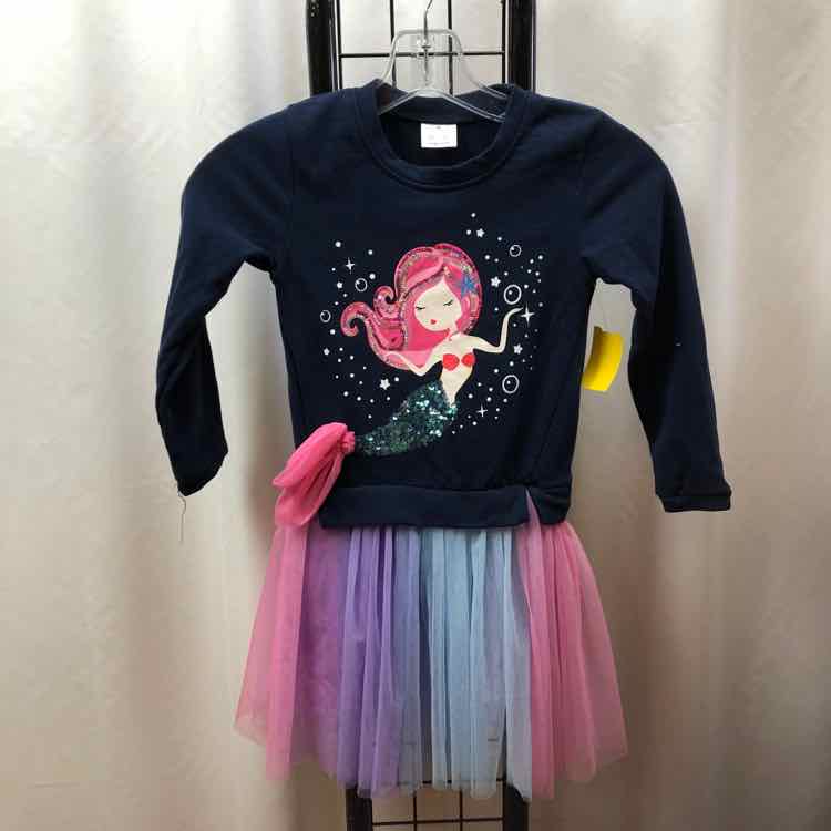 Navy Graphic Child Size 6/7 Girl's Dress