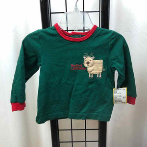 Little Me Green Christmas Child Size 12 m Girl's Shirt