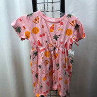 Dot Pink Patterned Child Size 7 Girl's Dress