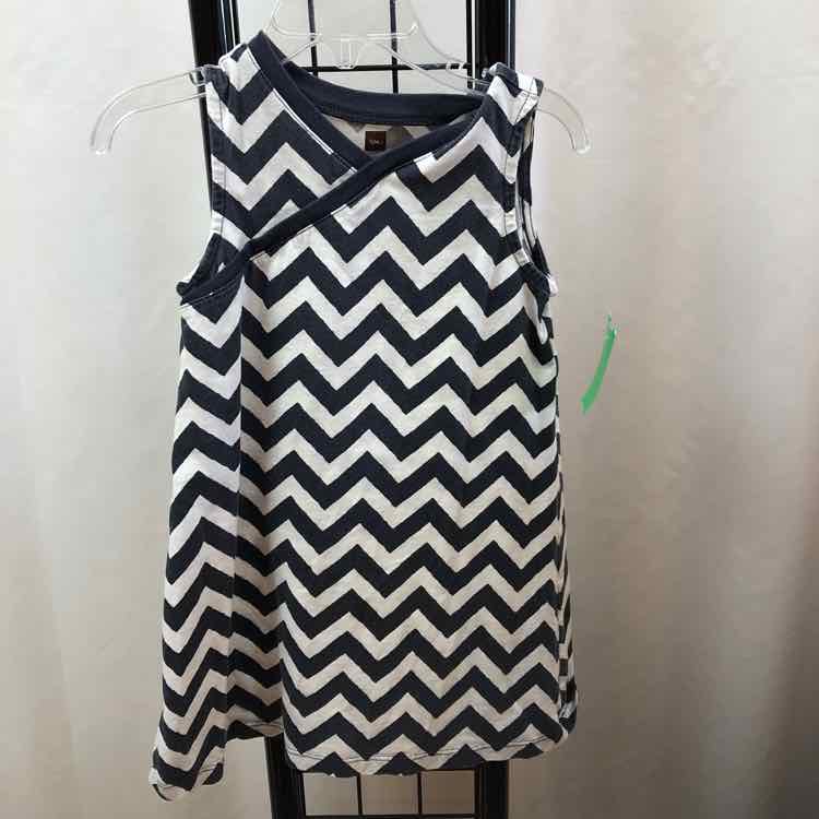 Tea Navy Chevron Child Size 4 Girl's Dress