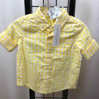 Janie and Jack Yellow Checkered Child Size 12-18 m Boy's Shirt