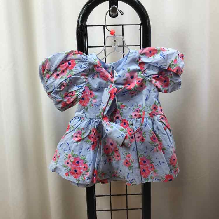 Janie and Jack Blue Floral Child Size 6-12 m Girl's Dress