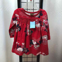Tea Red Floral Child Size 6-12 m Girl's Dress