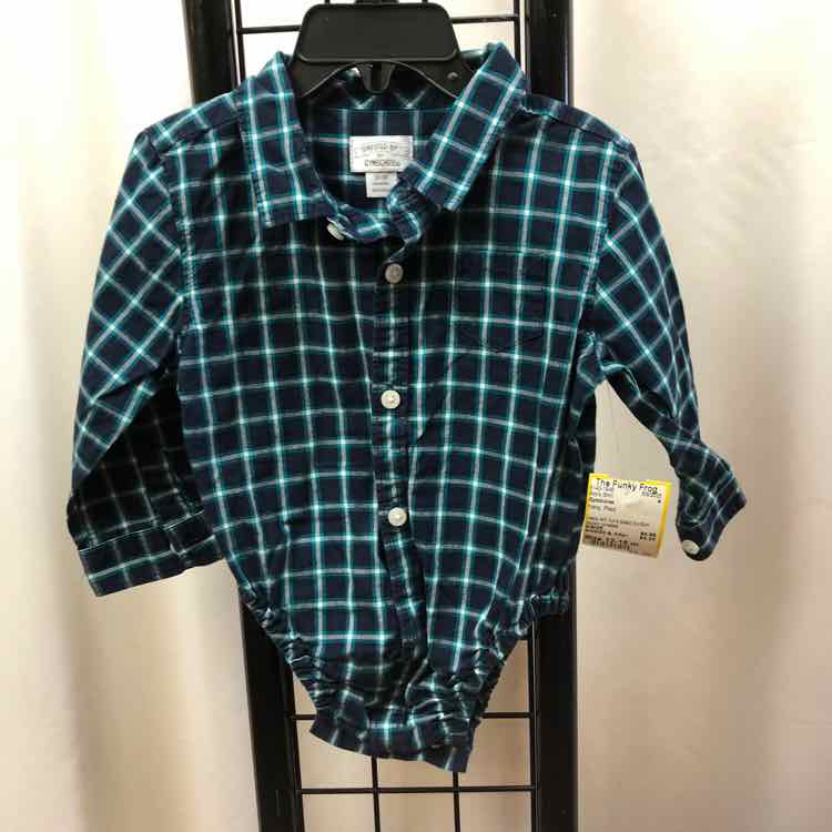 Gymboree Navy Plaid Child Size 12-18 m Boy's Shirt