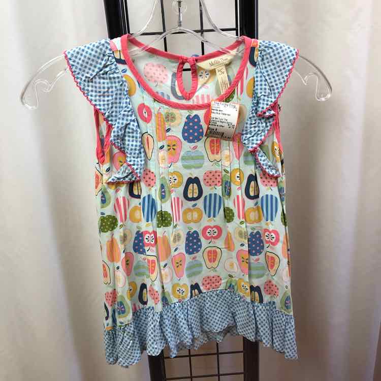 Matilda Jane Baby Blue Patterned Child Size 6 Girl's Shirt