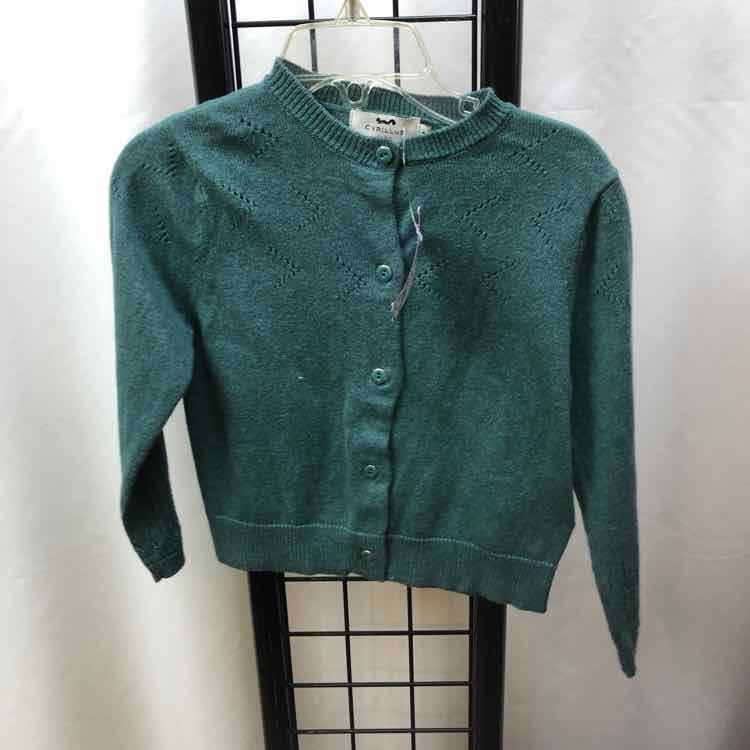 Cyrillus Green Solid Child Size 4 Girl's Sweater
