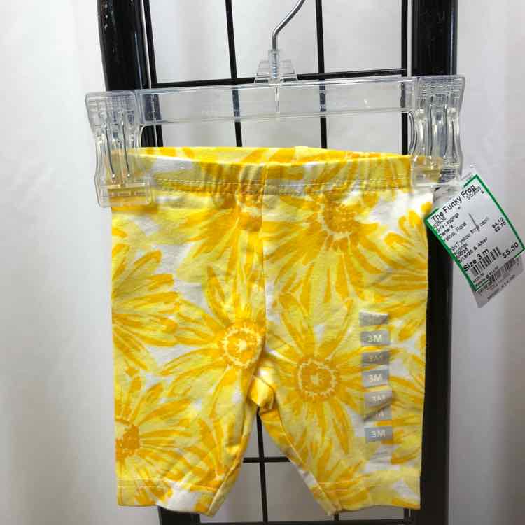 Carter's Yellow Floral Child Size 3 m Girl's Leggings