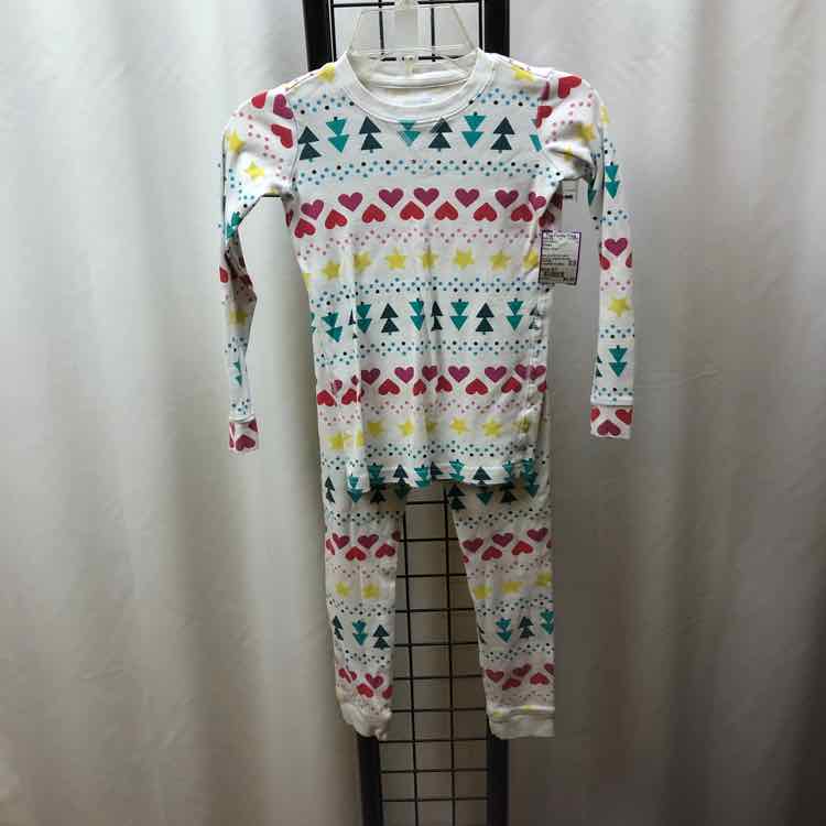 Primary White Stripe Child Size 6/7 Girl's Pajamas