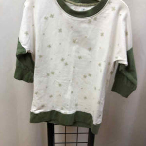 The Teacam Collection White Patterned Child Size 3/4 Girl's Shirt