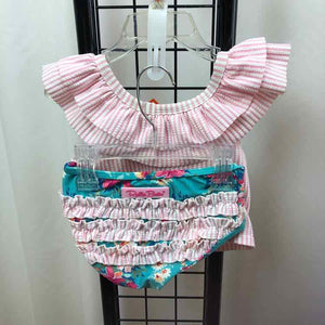 Ruffle butt Pink Seersucker Child Size 3 Girl's Swimwear