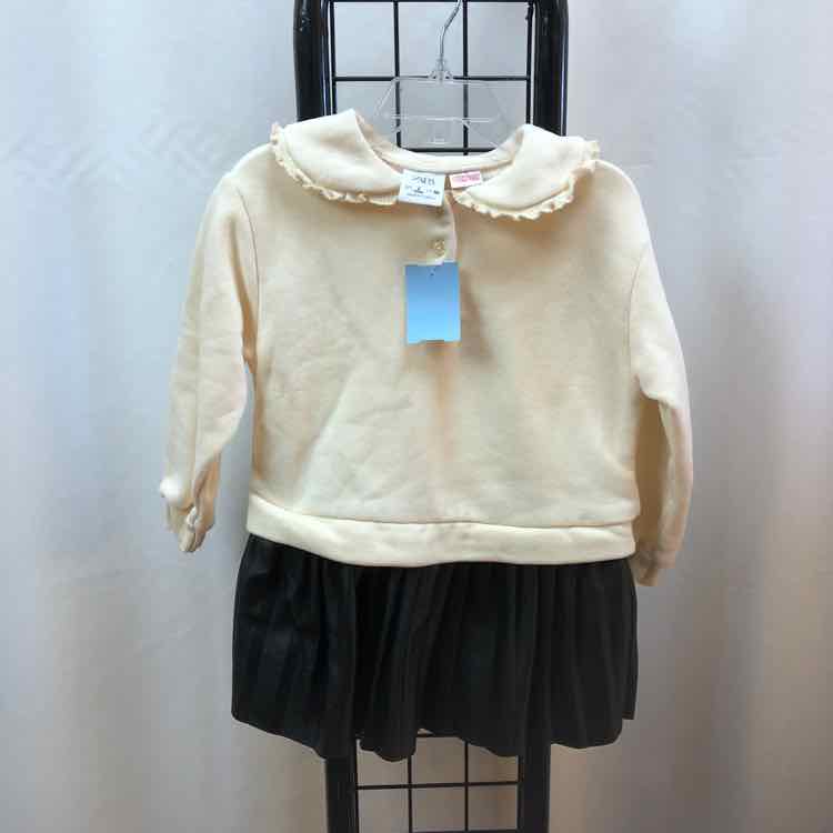 Zara White Solid Child Size 2 Girl's Dress