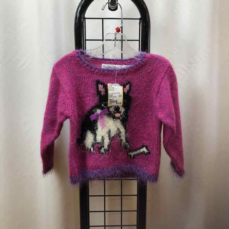 Flapdoodles Pink Graphic Child Size 2 Girl's Sweater