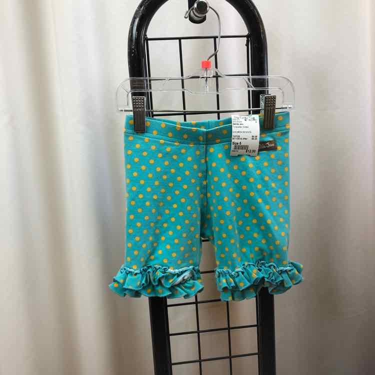 Matilda Jane Turquoise Dotted Child Size 6 Girl's Shorts