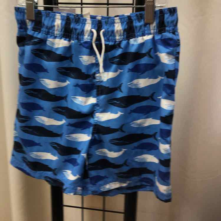 Janie and Jack Blue Patterned Child Size 8 Boy's Swimwear