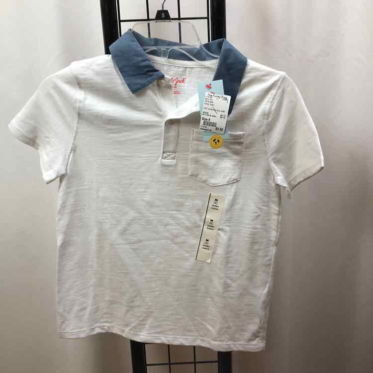 Cat & Jack White Solid Child Size 8 Boy's Shirt