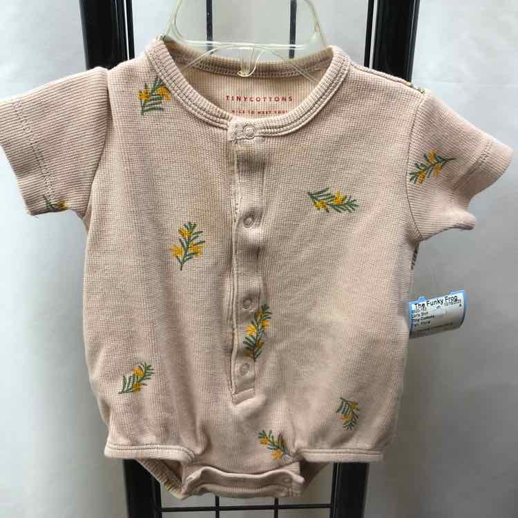 Tiny Cottons Tan Floral Child Size 3 m Girl's Shirt