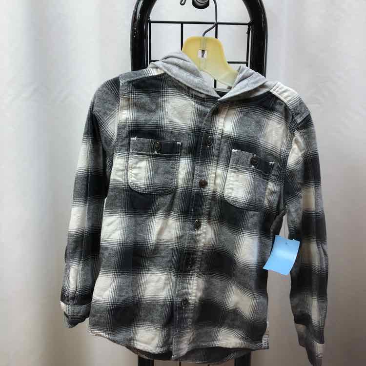 Oshkosh Black Plaid Child Size 5 Boy's Shirt