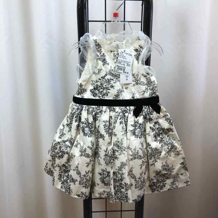 Janie and Jack White Patterned Child Size 6-12 m Girl's Dress