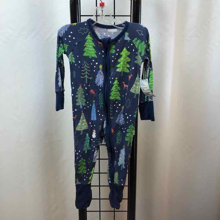 Little sleepies Navy Christmas Child Size 3-6 Months Boy's Pajamas