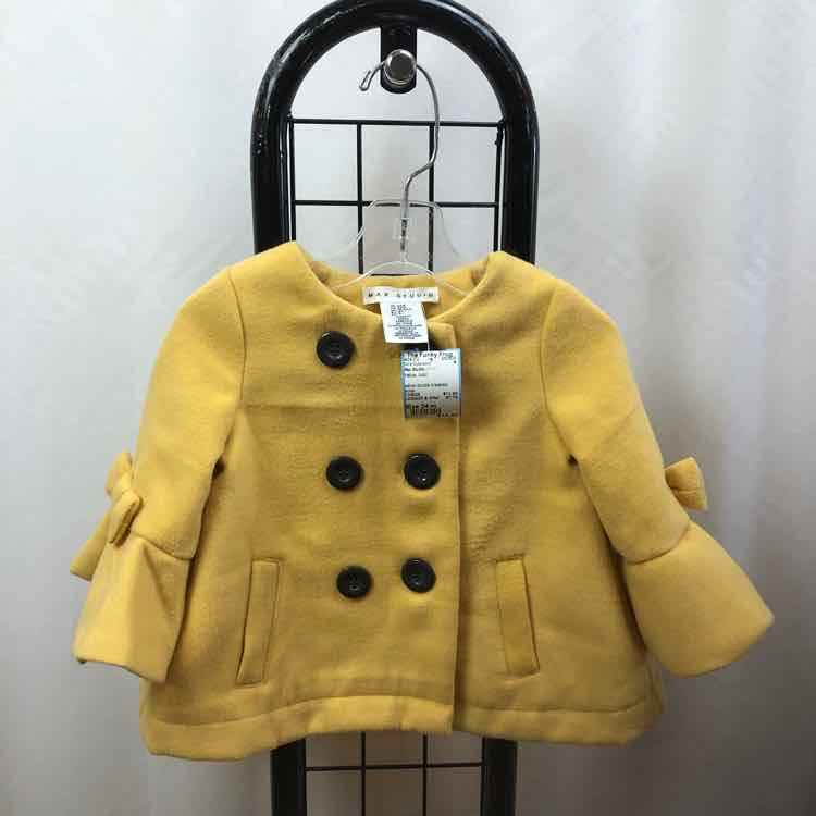 Max Studio Yellow Solid Child Size 24 m Girl's Outerwear