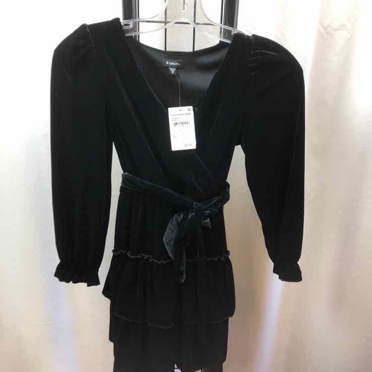 Zunie Black Solid Child Size 10 Girl's Dress