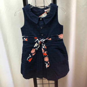 Janie and Jack Navy Dotted Child Size 2 Girl's Dress