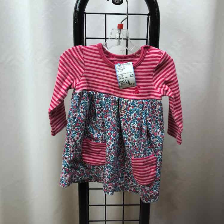Joules Original Pink Stripe Child Size 6-9 m Girl's Dress