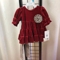 Bonnie Baby Red Solid Child Size 3-6 Months Girl's Outfit