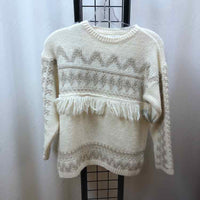 Zara White Patterned Child Size 10 Girl's Sweater