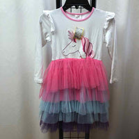White Graphic Child Size 6/7 Girl's Dress