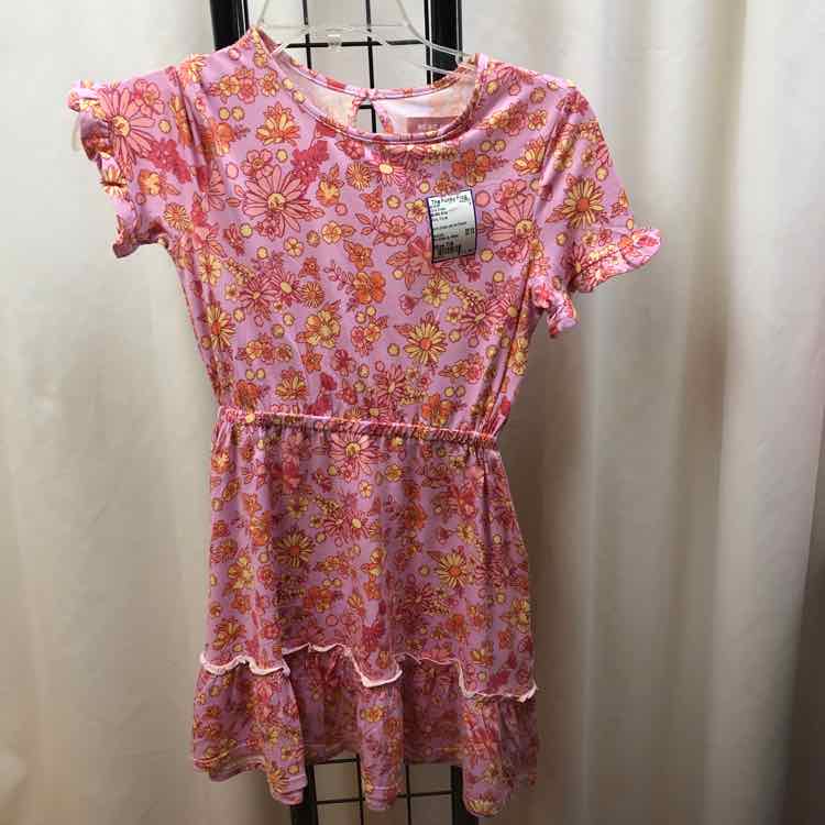 BCBG Girls Pink Floral Child Size 7/8 Girl's Dress