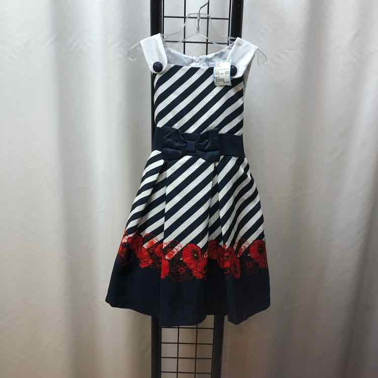 Nannette Navy Stripe Child Size 6 Girl's Dress