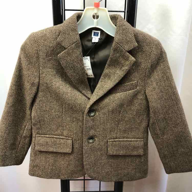 Janie and Jack Brown Herringbone Child Size 4 Boy's Sport Coat
