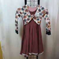 The Teacam Collection Brown Floral Child Size 6 Girl's Dress