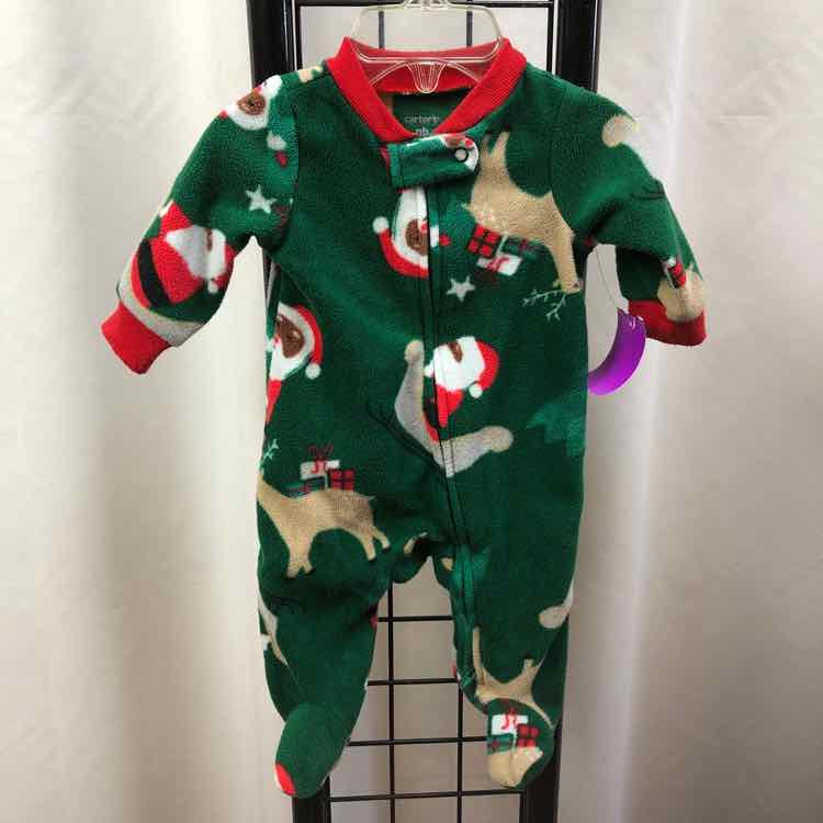 Carter's Green Christmas Child Size Newborn Boy's Pajamas