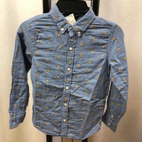 Janie and Jack Blue Patterned Child Size 7 Boy's Shirt