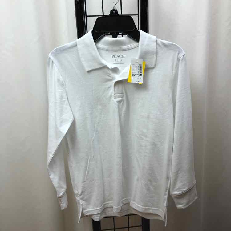 Children's Place White Solid Child Size 7/8 Boy's Shirt