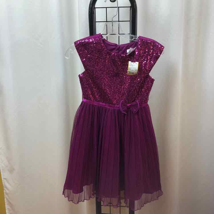 Jona Michelle Purple Sequin Child Size 7 Girl's Dress