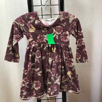 Sweet Honey Maroon Floral Child Size 3 Girl's Dress