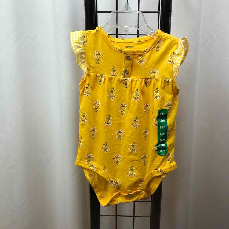 Carter's Yellow Floral Child Size 18 m Girl's Shirt